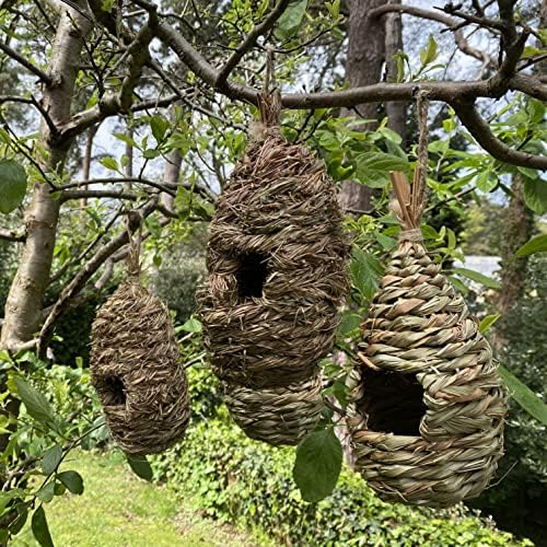 Selections Bird Rooster Pack (Pack of 6) Straw and Raffia Roosting Pouches