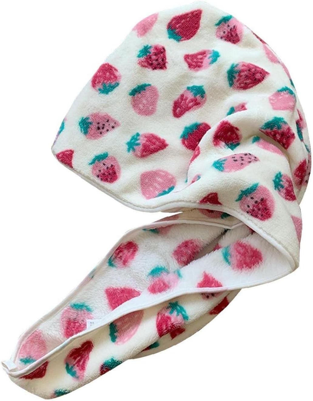 Hair-drying Cap Women Strawberry Print Hair Towel Wrap Microfiber Water Absorbent Cute Bathing Cap Bathroom Towels Accessories