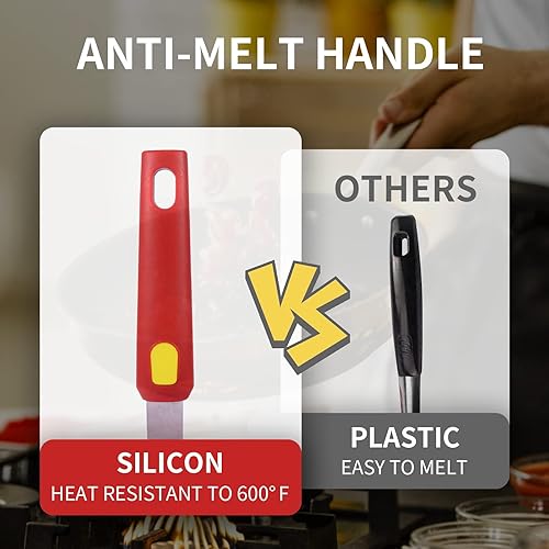 Miniatura 9 de Espátulas de cocina de silicona, resistentes al calor, juego de espátulas a prueba de derretimiento para utensilios de cocina antiadherentes,