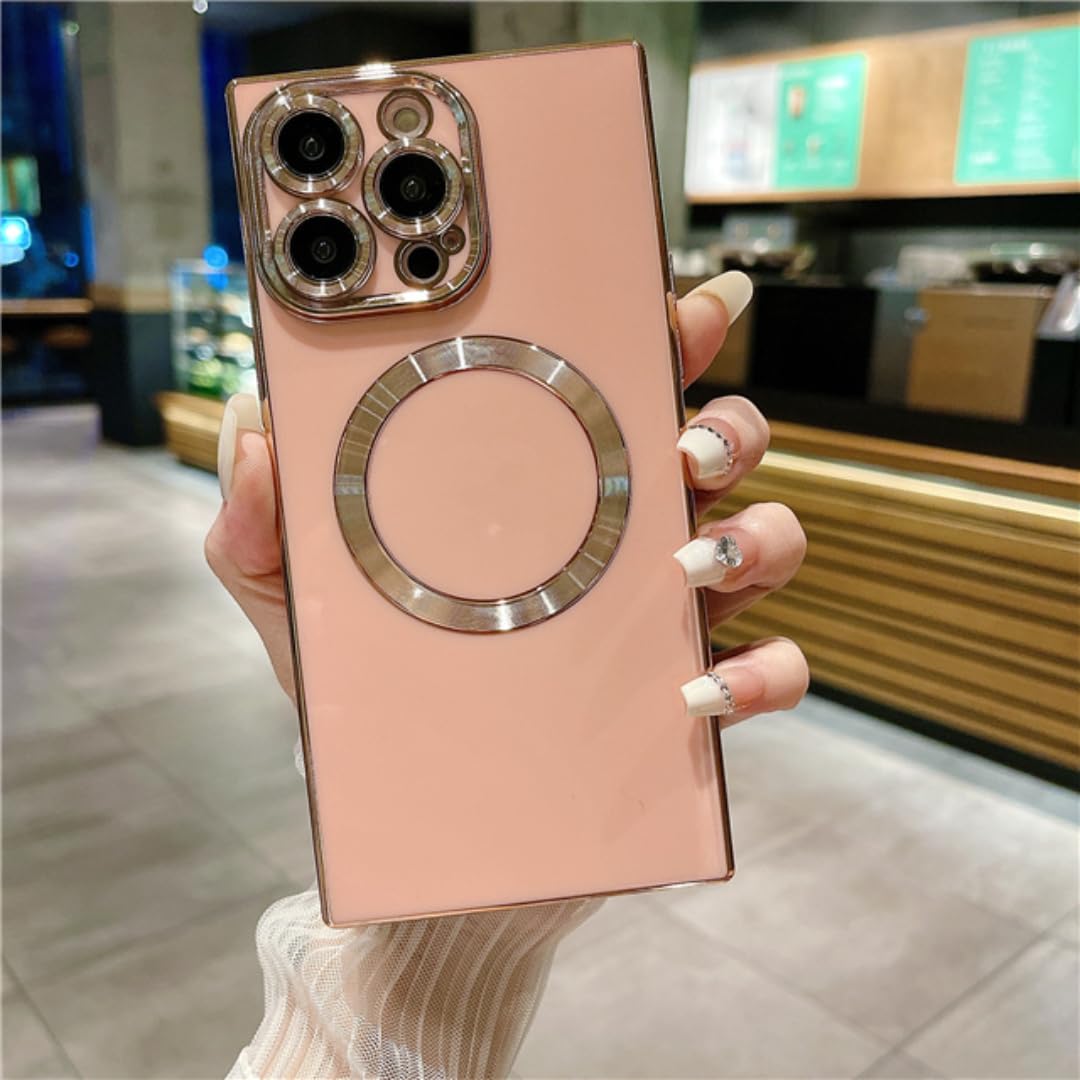 Coque magnétique Rose pour iPhone 12 Pro avec protection plaquée Luxe - 8