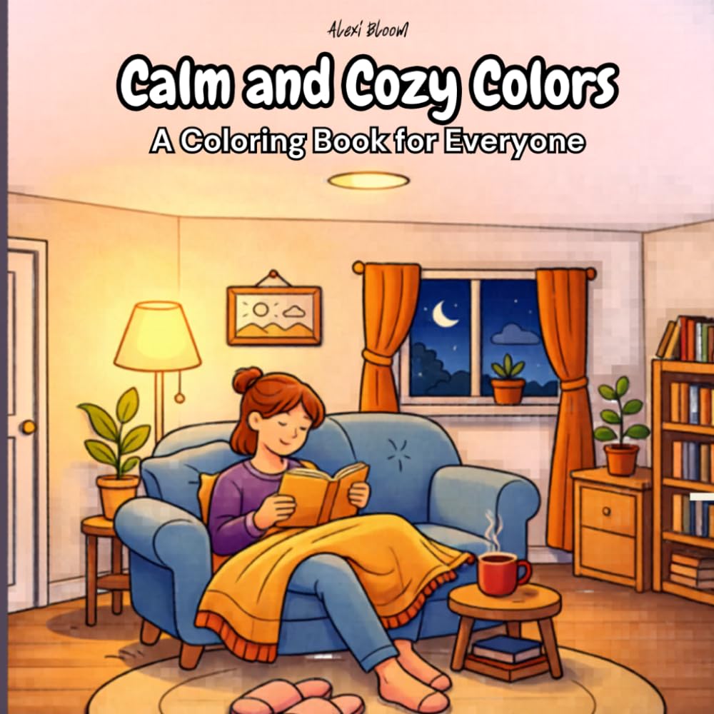 Calm and Cozy Colors: Coloring Book for Adults and Teens Featuring Cute Cozy Daily Activities for Relaxation