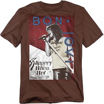 Popfunk Bon Jovi 1986 Slippery When Wet Tour T-Shirt (Black)