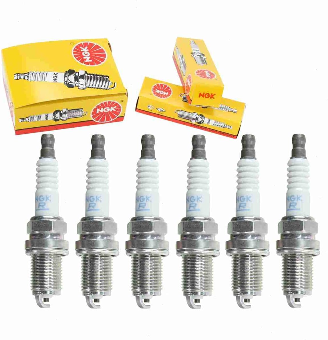 6 pc NGK Standard Spark Plugs compatible with Nissan Frontier 3.3L V6 1999-2004