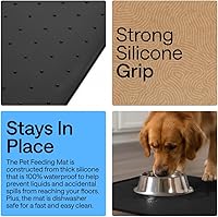 Vista 66 de GORILLA GRIP - Tapete de silicona 100% impermeable con bordes elevados sin BPA para mascotas, tapetes para alimentos de perros y gatos que contienen