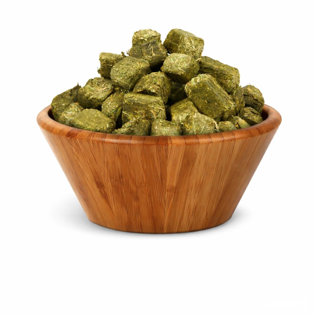 Linasson Cubos de Alfalfa para Alimentación Animal, 20kg, Pack de 50 Bolsas