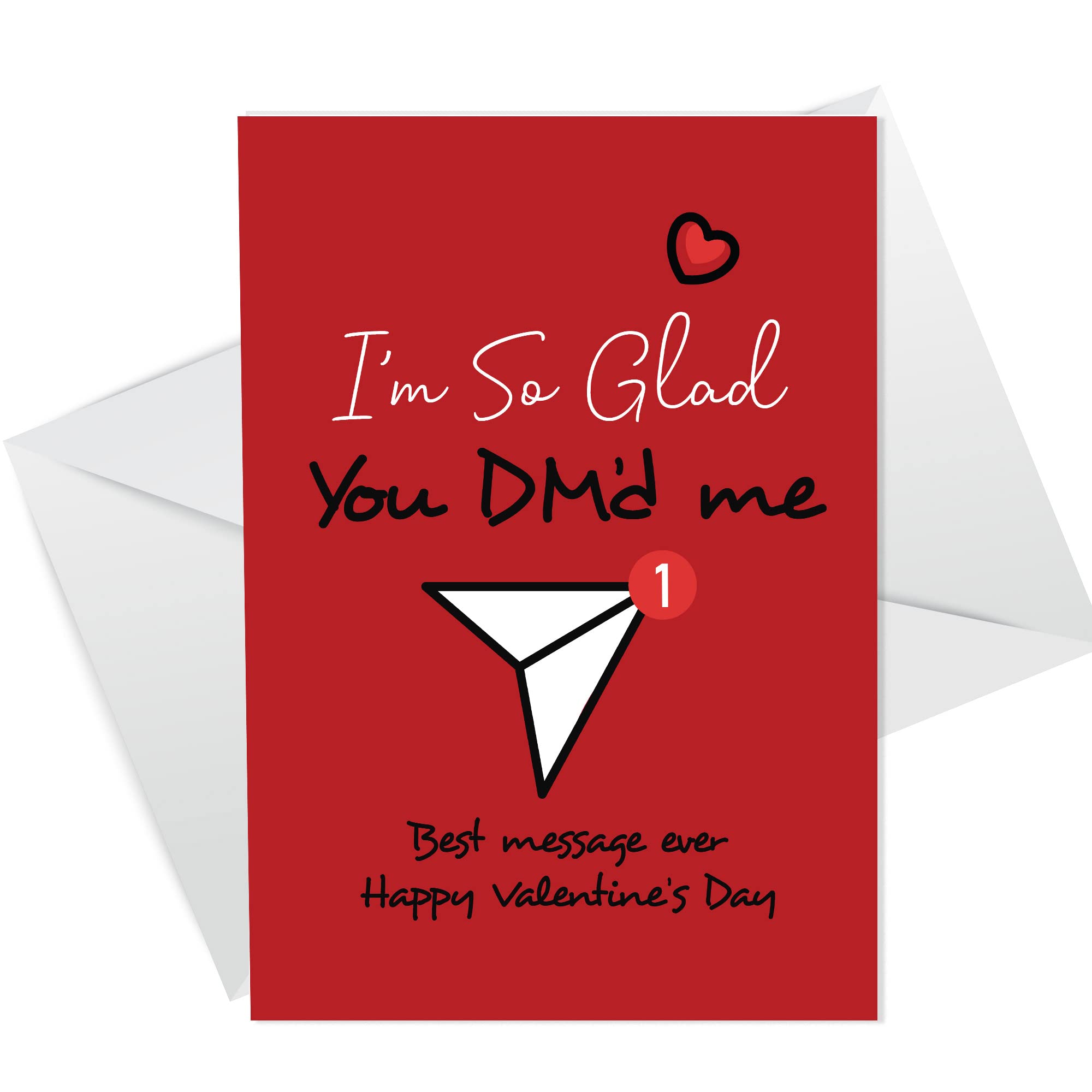 Valentines Day Gift For Him Her So Glad You Dmed Me FUNNY Joke Card For Boyfriend Girlfriend