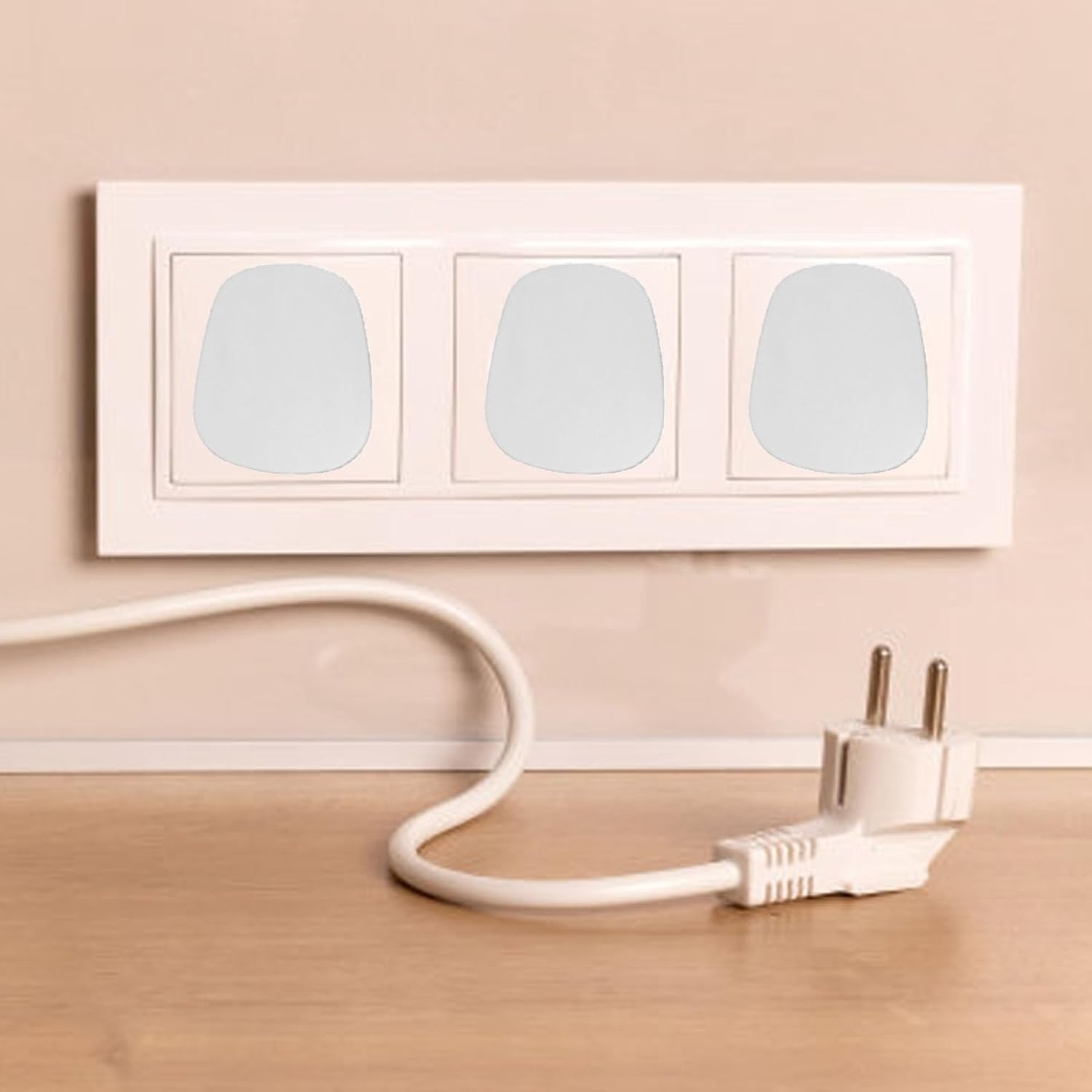 Brrnoo Outlet Cover Socket Protector Child Proof 3 Hole ABS Electrical Safety Cover for Kids Baby Toddler with Firm Fixing Dust Protection (Pear-shaped - white)