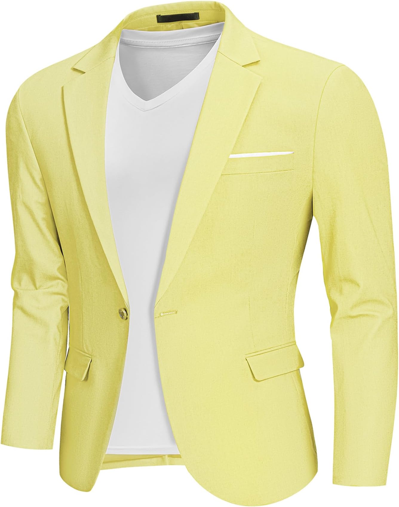 Men’s Linen Blazer, Lightweight Casual Sport Coats, Solid Slim Fit Suit Jacket for Daily