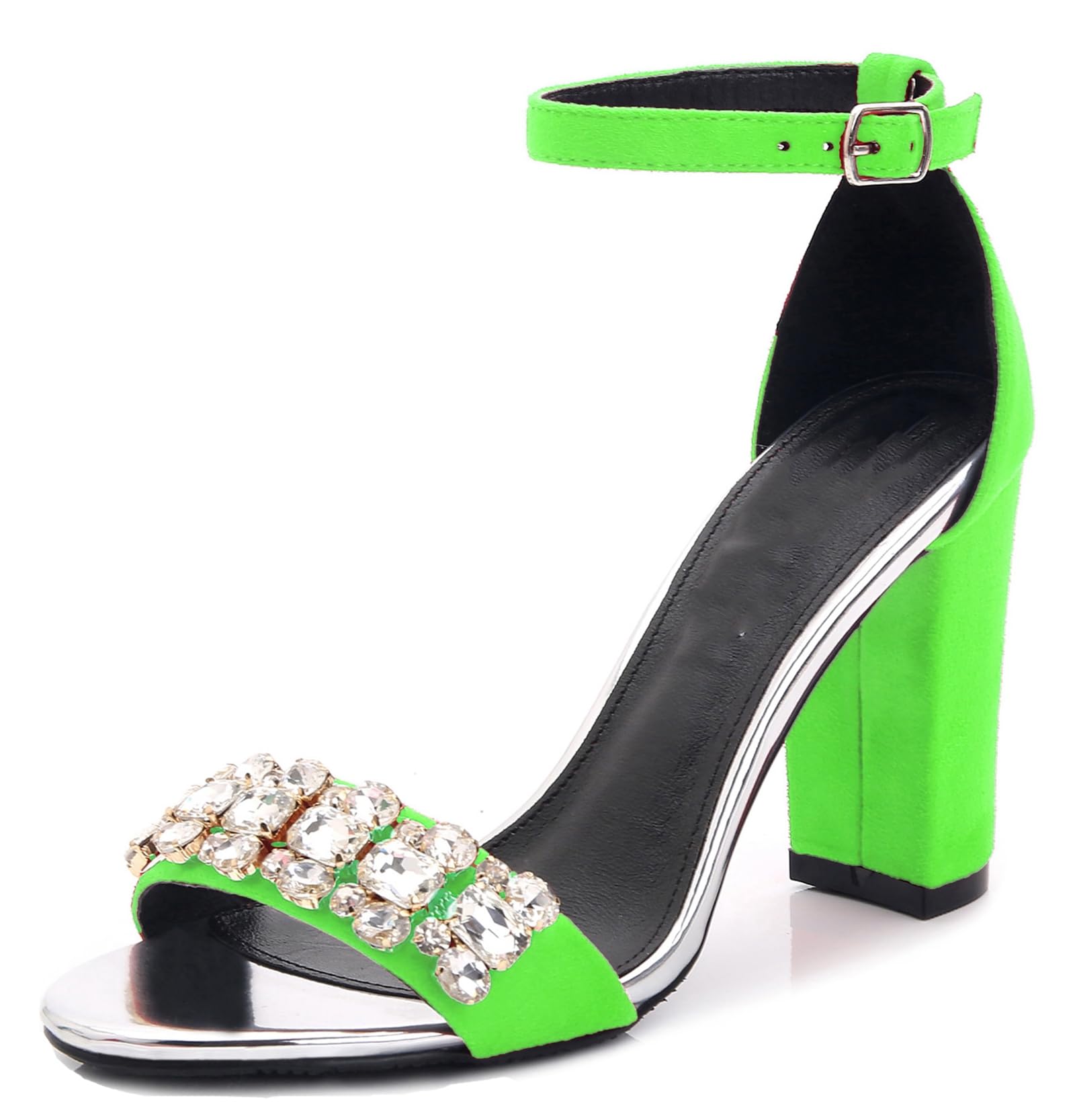 Sandales à talons hauts d'une finition soignée avec talon vert 10 cm - 2