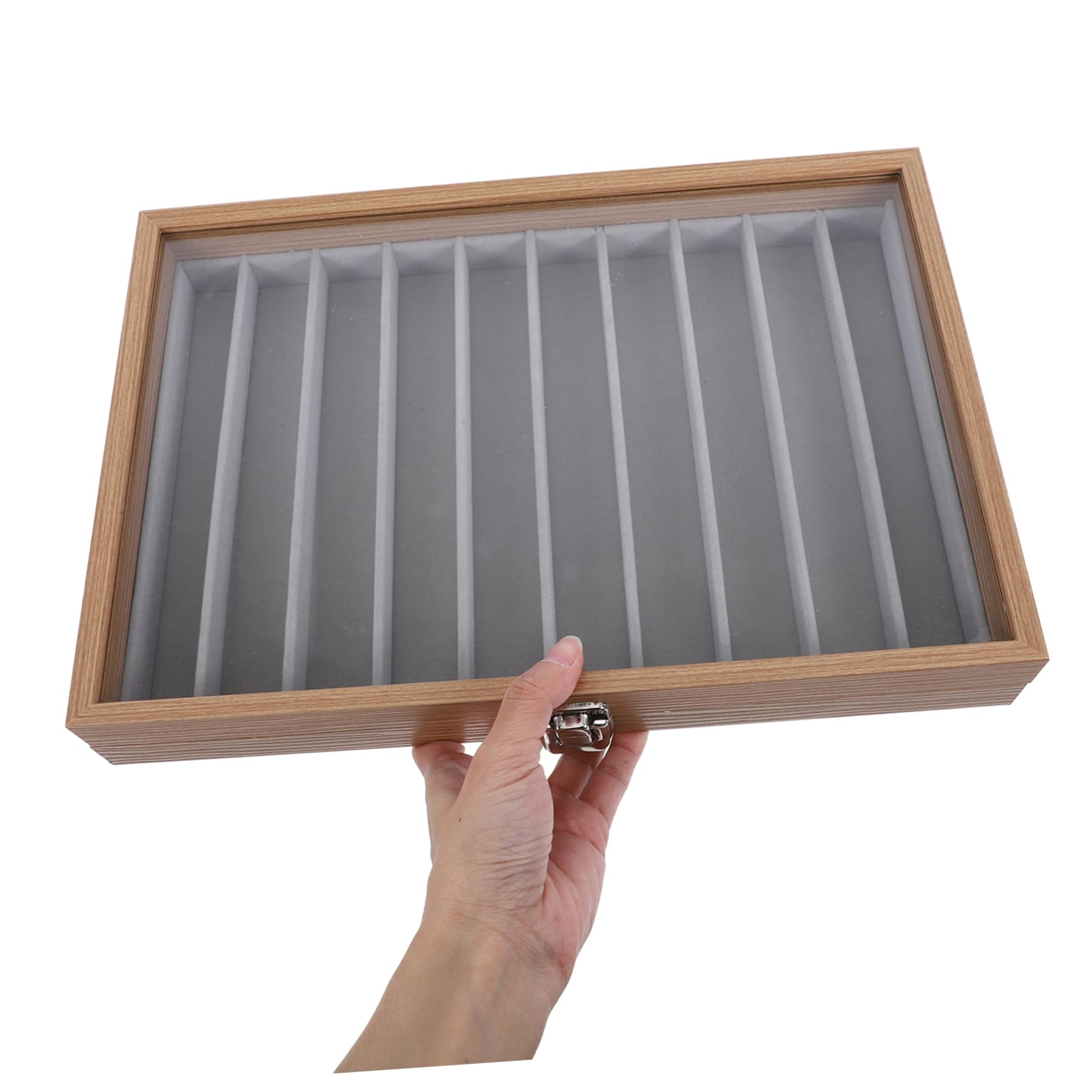 Schmuckkasten mit 10 Fächern und Glas für Halsketten | Platzsparend, Schützt Schmuck, Verhindert Verheddern, für Schrank und Zuhause, 1 Stück
