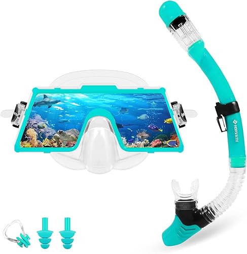 Juego de esnórquel, máscara de buceo para adultos, juego de tapa seca HD de vidrio templado para natación, equipo de esnórquel antivaho fácil