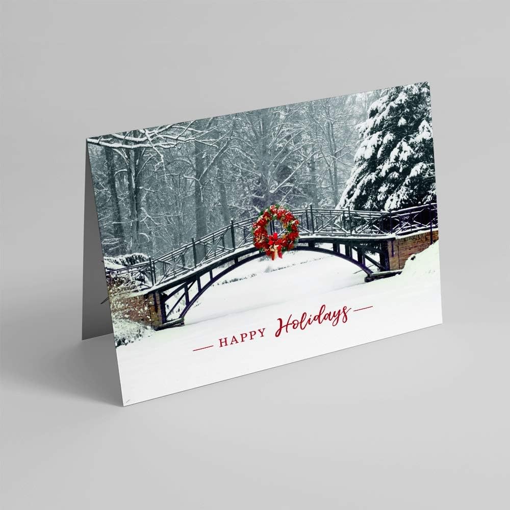 Joyful Crossings - Christmas Cards | 25 Standard Greeting Cards with Your Custom Message and Envelopes | Printed in the USA
