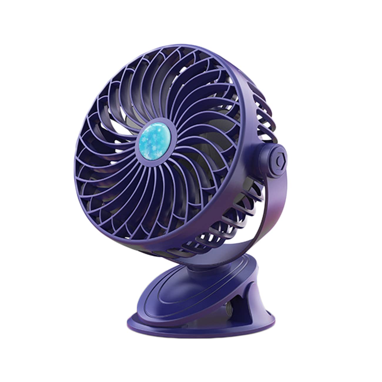 MamibotClip on Mist Fan, 360° Rotatable Mini Desk Fan, 2 Spray 5 Speeds Portable Personal Fan, 4000mAh USB Rechargeable Battery Operated Small Table Fan for Tent/Travel/Camping, Blue