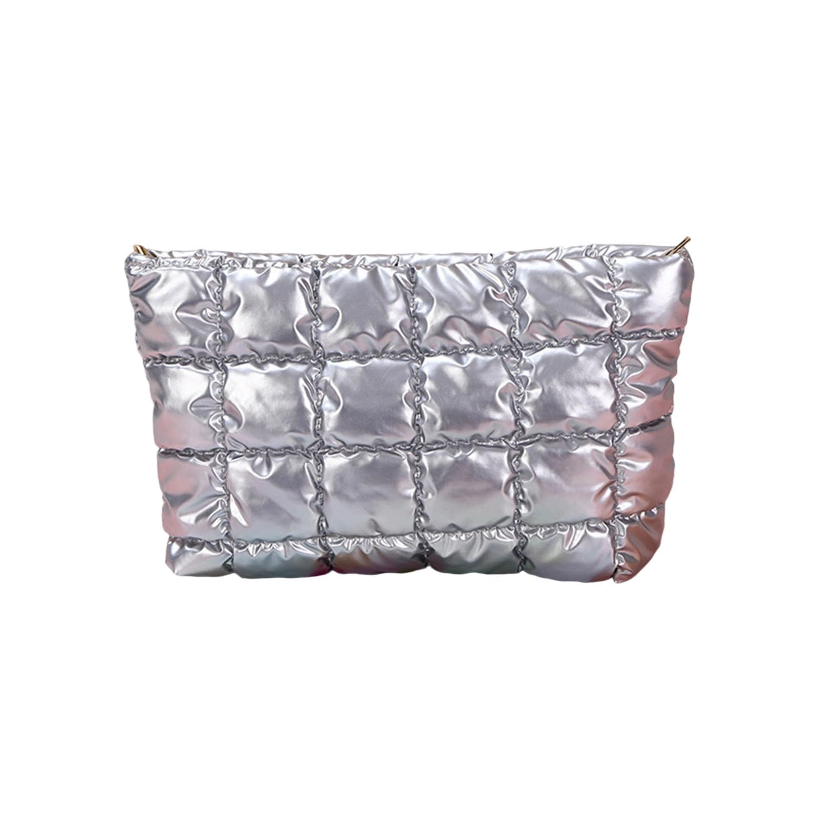 Tsophreniq Diamonds Embossing Makeup Pouches Portable Cosmetic Organizers with Spacious Compartment Unique Accessory Quilted Makeup Bag