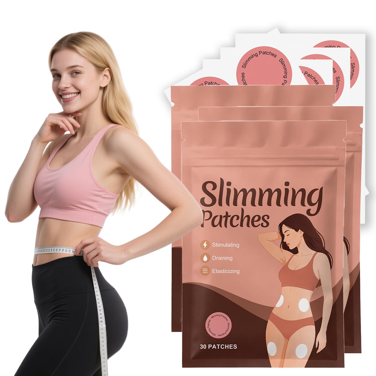 2026 Slimique Cerotti Dimagranti Patch Efficaci, Adatto a Tutti i Tipi di Pelle, Applicazione Flessibile a Diverse aree del corpo (3Pack)