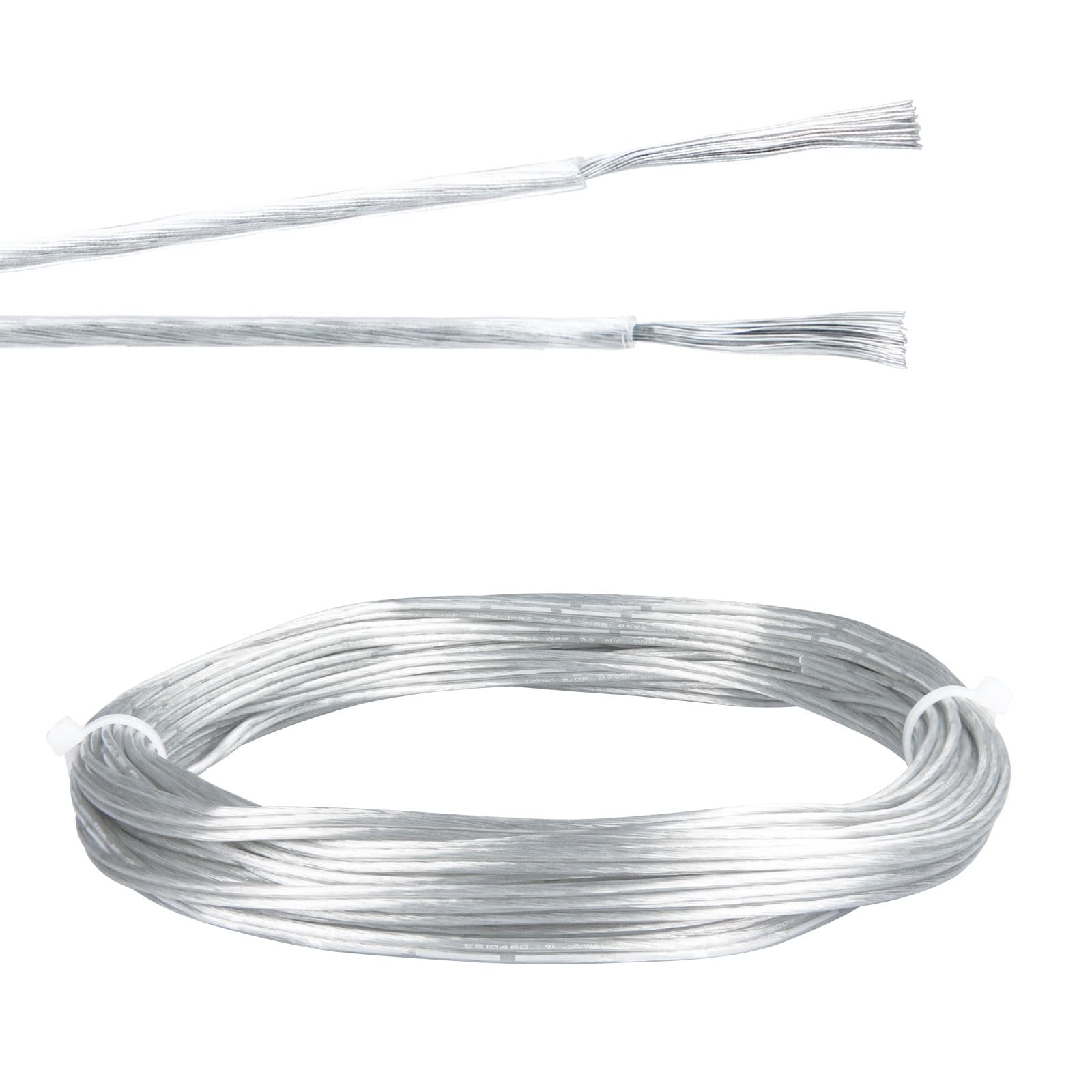 URCIANOW 10Meters 18Gauge 2 Core Transparent Cable 8A Clear Cable Highly Transparent PVC without sheath Outer Diameter 2.1 * 4.2mm For DIY Electronic Projects LED Light Strips