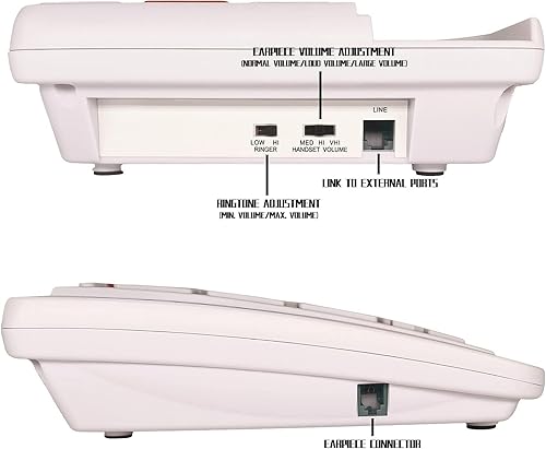 Miniatura 3 de Teléfonos de botón grandes para personas mayores teléfono de botón grande con dial de emergencia SOS, volumen extra fuerte, compatible con audífonos