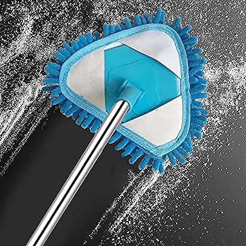 SHINE MAX PRO - Foldable Microfiber Triangle Shape Fan Cleaning Duster Flexible Fan mop for Easy Cleaning of Home Kitchen and Fan Dusting Office Fan Cleaning Brush with Long Rod (Multicolor)