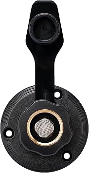 Veepeak RV City Water Inlet with Check Valve, 3/4'' NH Female to 1/2'' NPT Male Connector, 3-inch Flange with Dust Plug for RV Camper Motorhome Trailer Marine Freshwater Connection