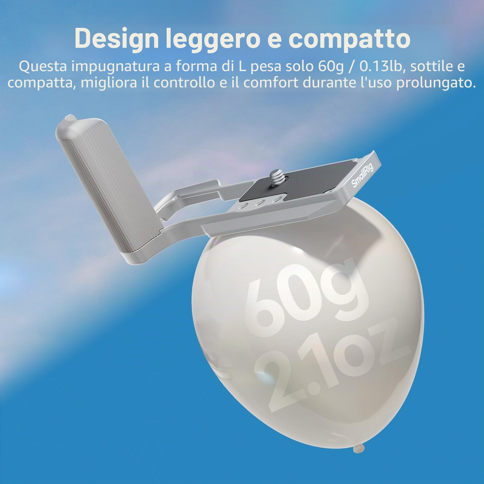 SMALLRIG Impugnatura R50 V a forma di L per Canon R50V con piastra a sgancio rapido per Arca, impugnatura laterale leggera a coste, supporto per scarpa fredda, fori filettati da 1/4"-20, supporto per