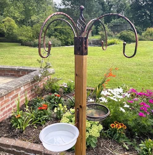 Freestanding Bird Garden Feeding Station Patio Wooden Patio Wild Bird Water Seed Feeders