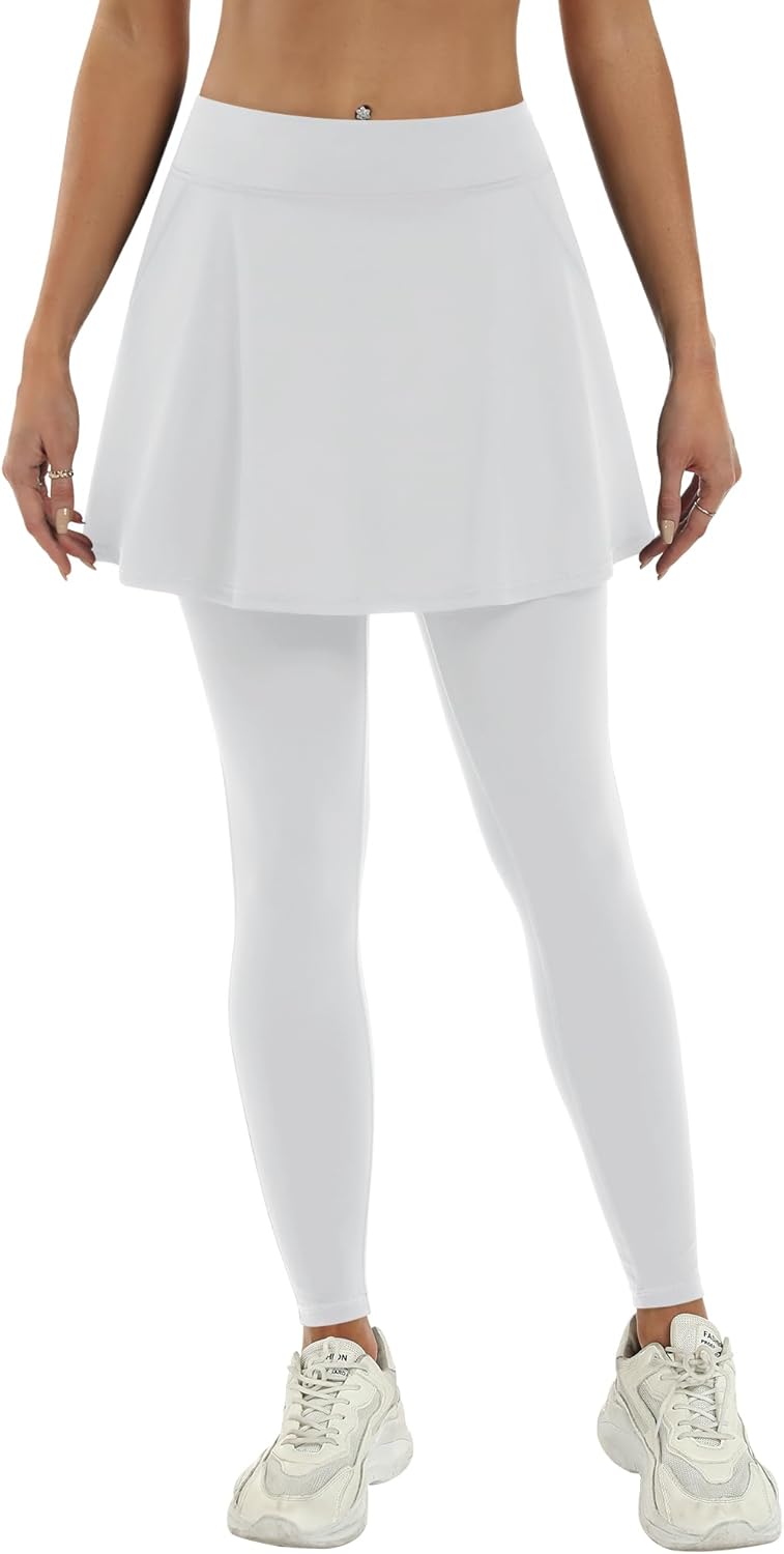 LouKeith Skirted Leggings for Women Athletic Skirt with Leggings Tennis Skirt Yoga Running Golf Skirts with 4 Pockets - Image 2
