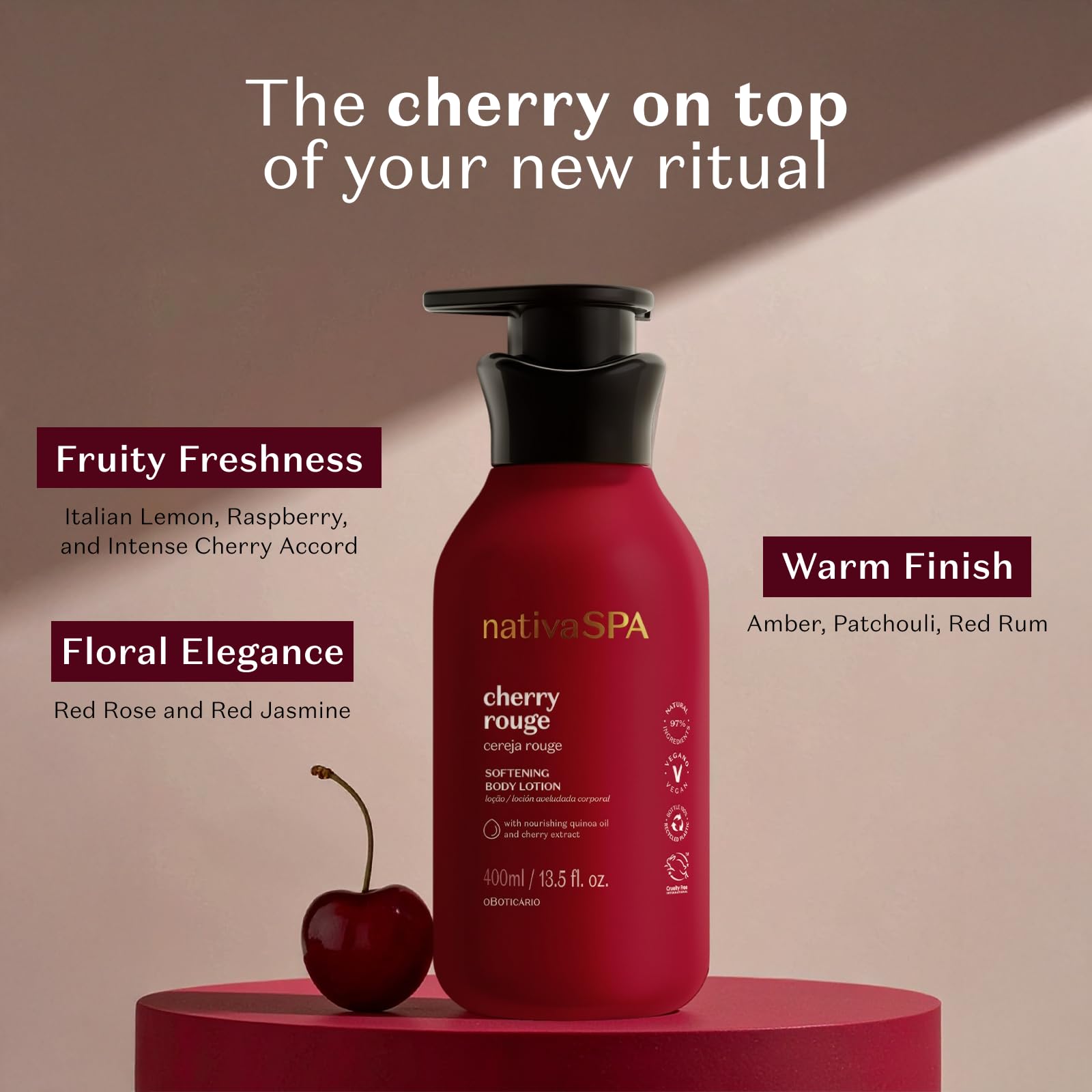 Amazon.com : O Boticário Nativa SPA Cherry Rouge Velvety Body