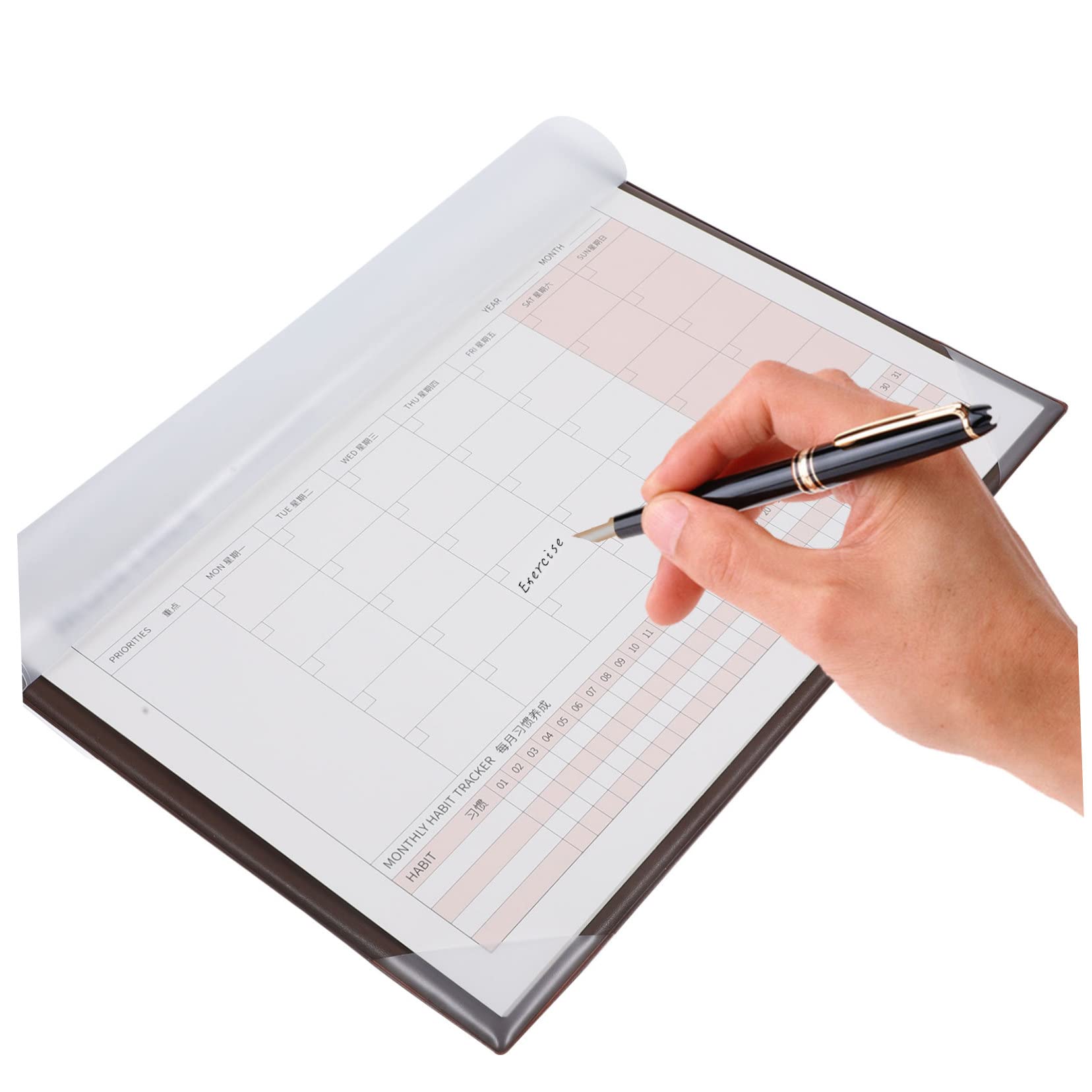 VILLCASE 3piezas Planificador Mensual De Escritorio Notepad De Calendario Organizador De Tareas y Horarios Para Oficina y Estudio Diseño Elegante y Compacto