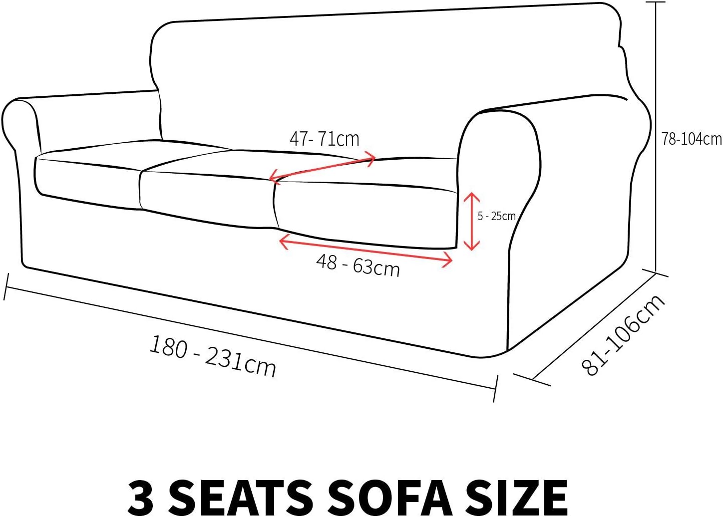 MAXIJIN 4 Piece Couch Covers for 3 Cushion Couch+ 3 Piece Couch Covers for 2 Cushion (Khaki)