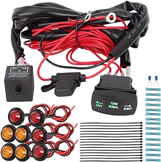 UTV Turn Signal Kit Universal ATV Street Legal Kit with Rocker Switch Side by Side Turn Signal Light Kit for ATV UTV, Fits For Polaris Ranger RZR