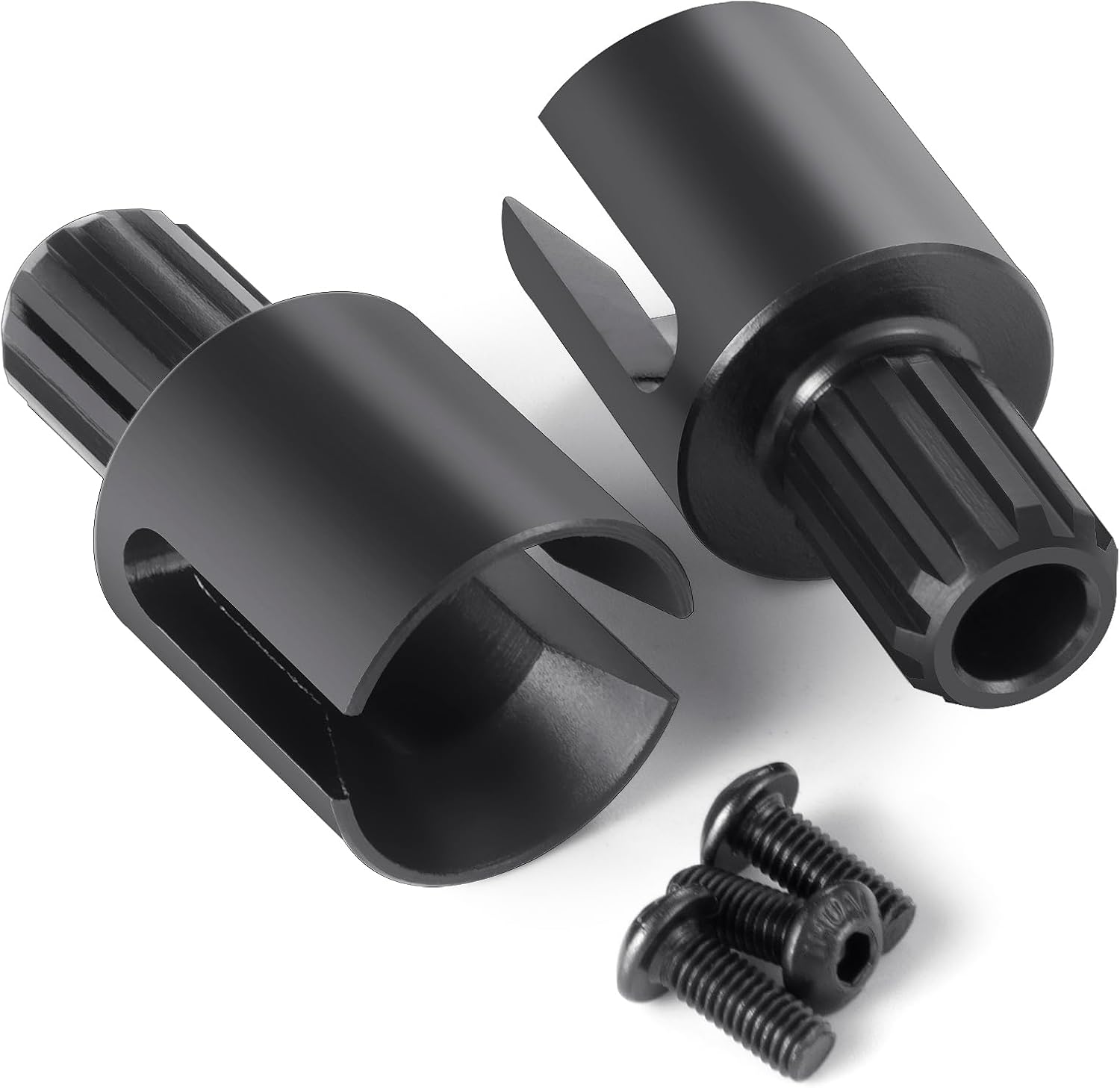 RCHUBAM RC Differential Drive Cups Set 4Pcs Aluminum X-MAXX RC Drive Cup with 4Pcs Reinforcement Ring for 1/5 X-Maxx XMAXX RC Buggy Trucks Car Upgrade Parts (Red)