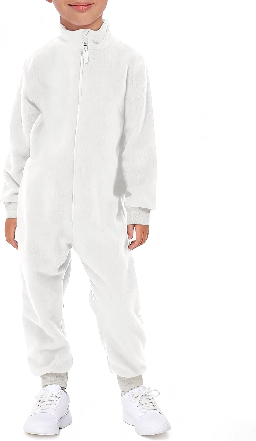 Haloumoning Unisex Kids Fleece Jumpsuits for Boys Girls Zip Up Long Sleeve Rompers One Piece Sweatsuit Outfits