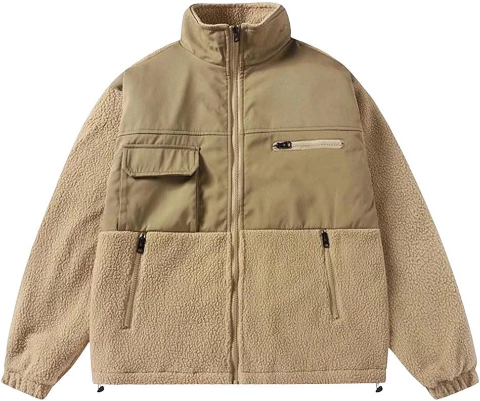 Men's Winter Cotton Padded Jacket Cold Proof Windproof Parka For Casual Camping Ski Fleece Lined