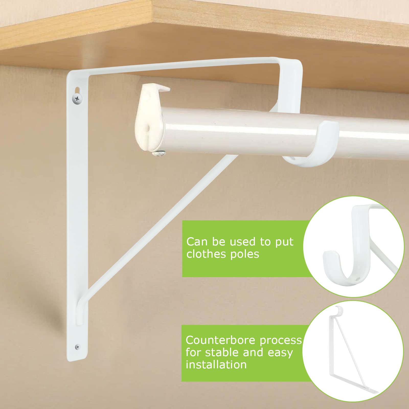 Supporti Centrali Per Barra D'Armadio 24 X Ottone Placcato EB 19mm