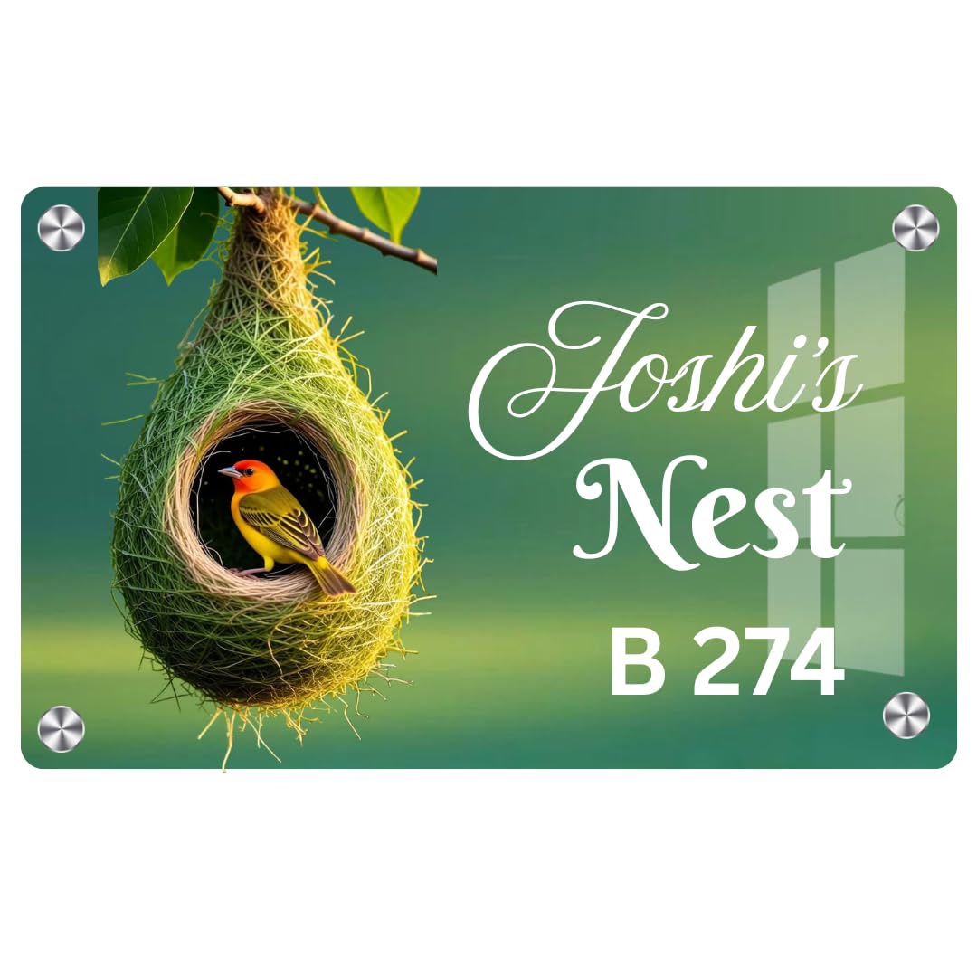 Customised Name Plate for Home Entrance, Acrylic, Golden, Wall Mount, Door Office Signage (Basuri, 8/12) — Amazon image 12