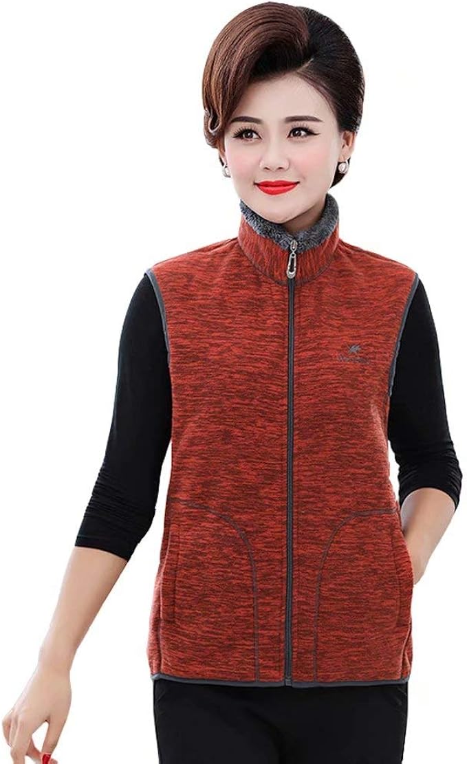 Amazon Tenflow フリースベスト ボアベスト レディース 裏ボアコート 袖なし ジャケット アウター 防寒着 軽量 暖かい 女性用 アウトドア 杢調 オシャレ ベスト 通販