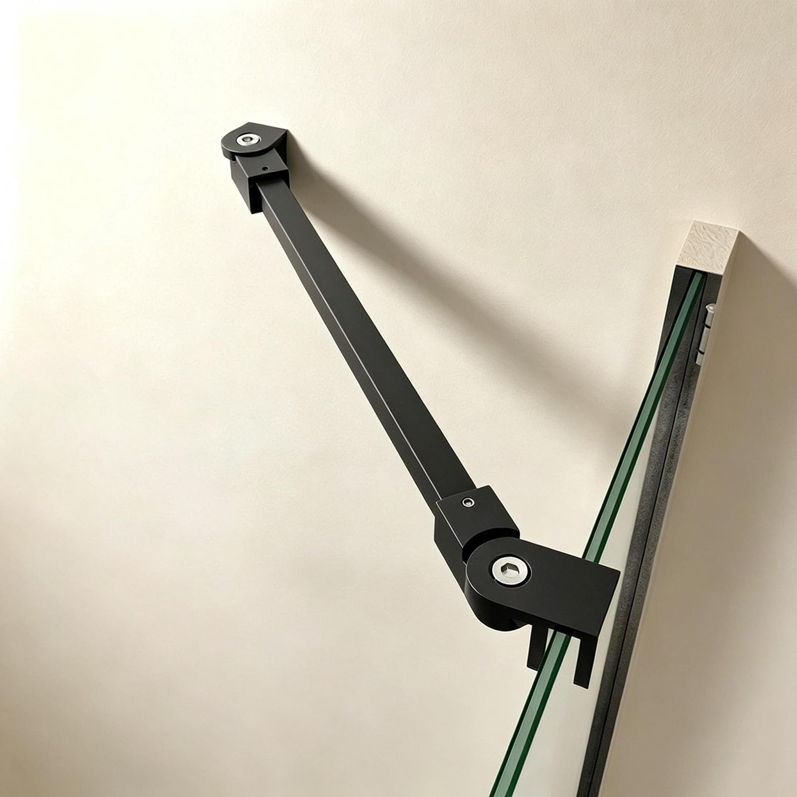 304 Stainless Steel Shower Door Support Rod, 15.7–59.1in Length Glass-to-wall Stabilizer Bar for 1/3in, 3/8in, 1/2in Frameless Glass Panels, Black, Gray(Gray,59.1in/150cm)