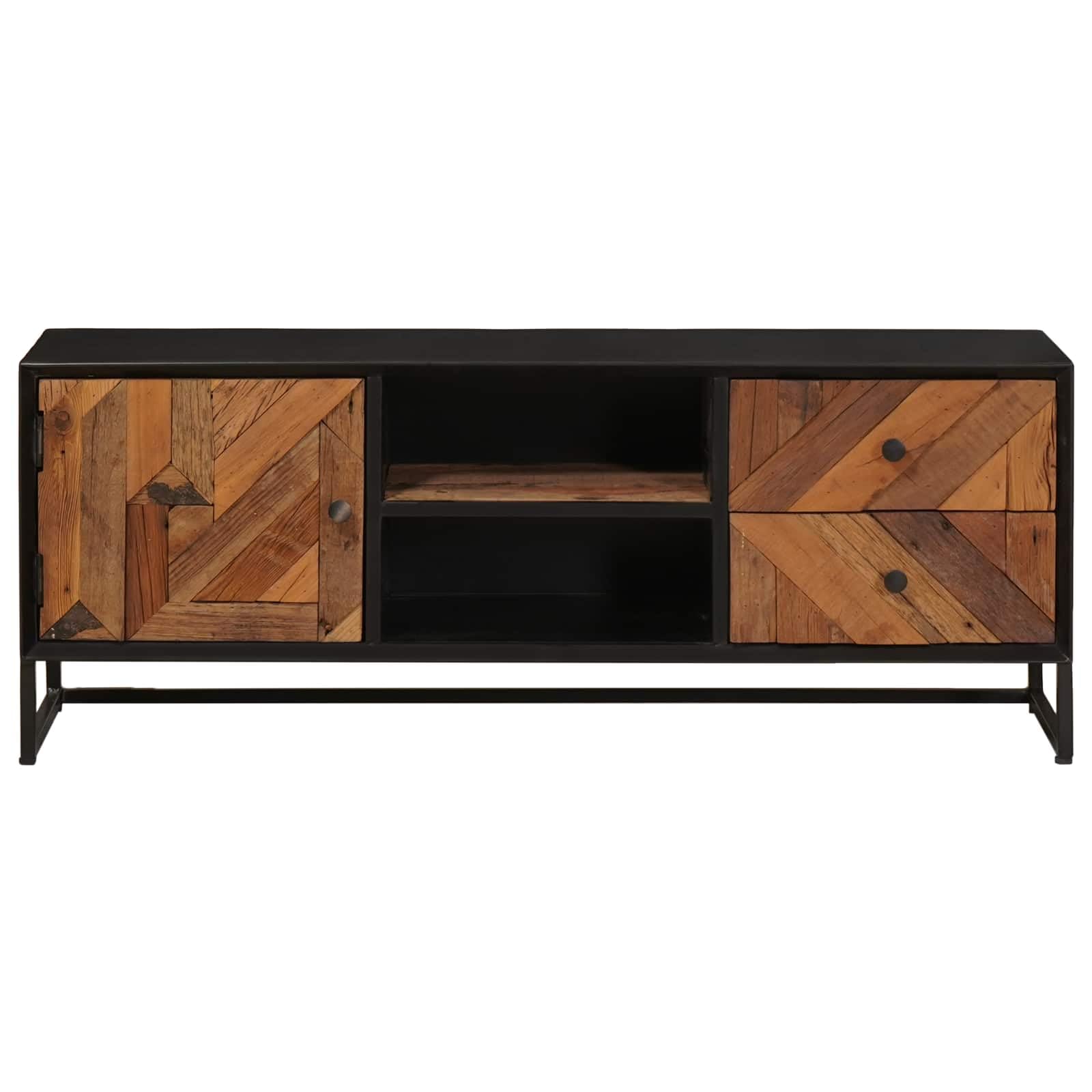Hothingwell Mueble TV Madera Recuperada 105 cm | Con Cajón, Almacenamiento Multimedia, Estilo Moderno, Ensamblaje Fácil