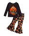 Thanksgiving Lgirls Letter Set-Black-5T