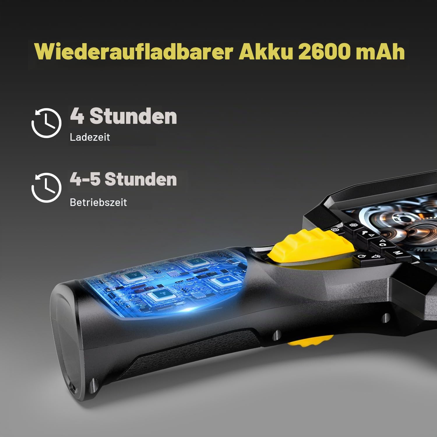 Endoskopkamera mit Licht,1080P HD Endoskop mit 6 Einstellbaren LEDs, 4,3" IPS Bildschirm Inspektionskamera, 2600mAh Batterie Rohrkamera, 6,2mm IP67 Wasserdicht Kanalkamera (1 Meter)