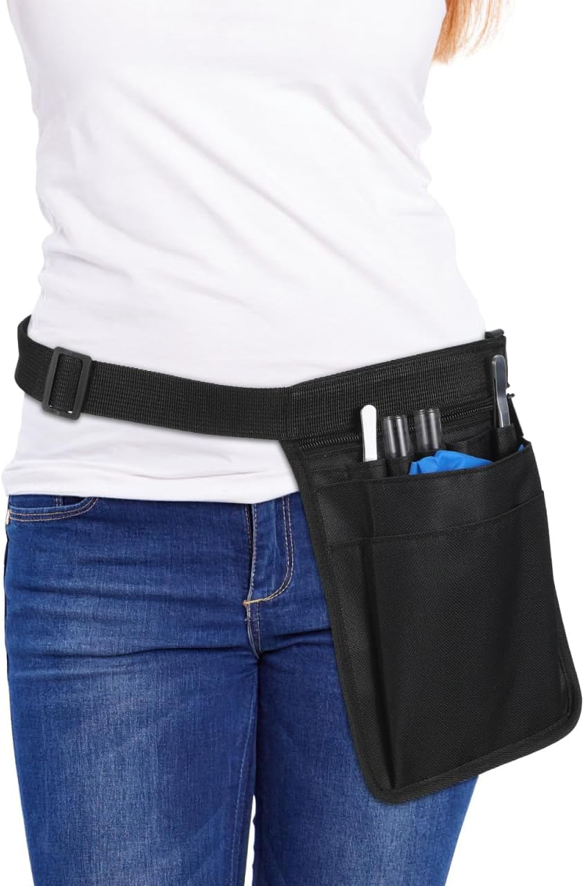 Multifunctional Tool Waist Bag with Adjustable Belt 9.84X7.48 Inch Medical Waist Pouch for Nurses Gardeners Doctors with Multiple Pockets