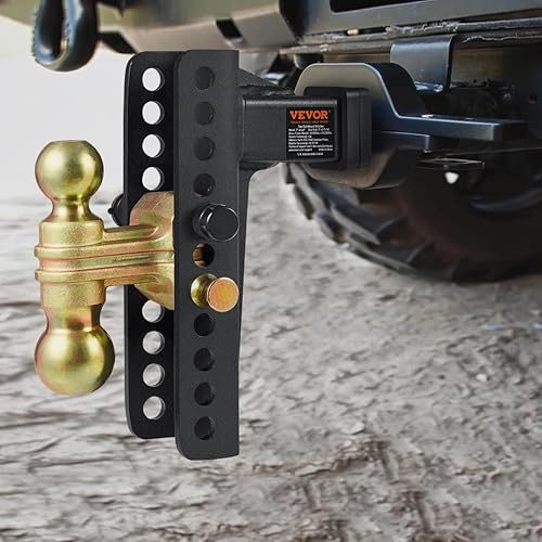 Miniatura 8 de VEVOR Enganche de remolque ajustable, caída de 8 pulgadas y montaje de bola de enganche de elevación de 6.5 pulgadas con receptor de 2 pulgadas,