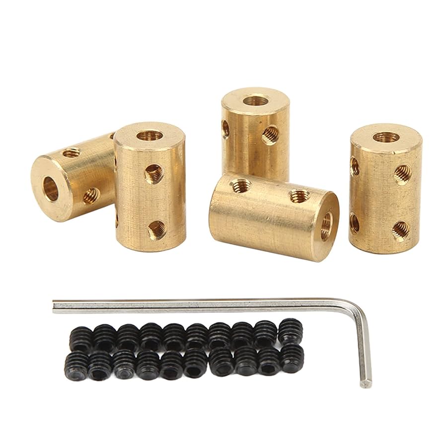 Uxcell 1/4 Inch To 8mm Bore Rigid Coupling Set Screw L25xd14 Aluminum Alloy Shaft Coupler Connector Motor Accessories Blue 2pcs