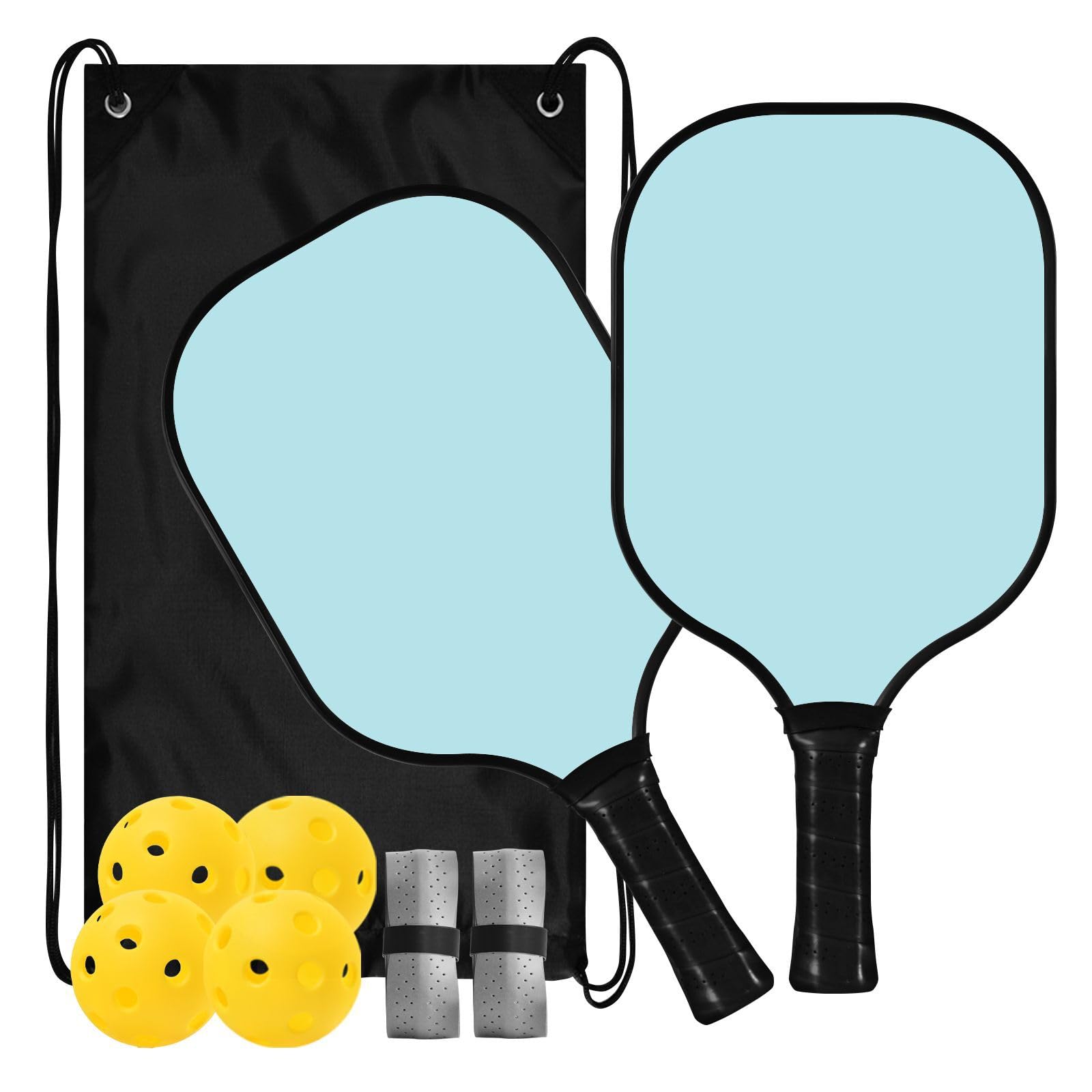 Paleta de pickleball ligera de color liso azul cielo puro