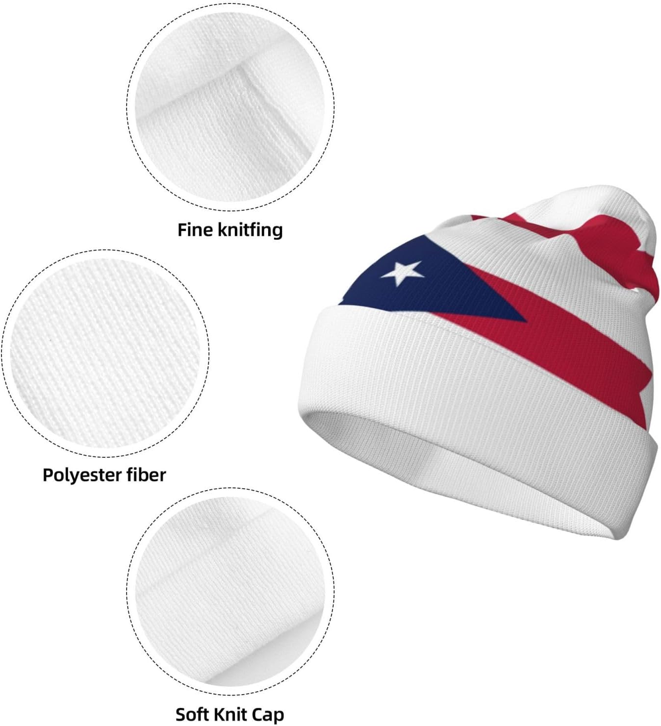 Cute State Flag Beanie Hat for Men Women Unisex Reversible Knitted Skull Cap Unisex Winter Warm Beanies Hats Caps