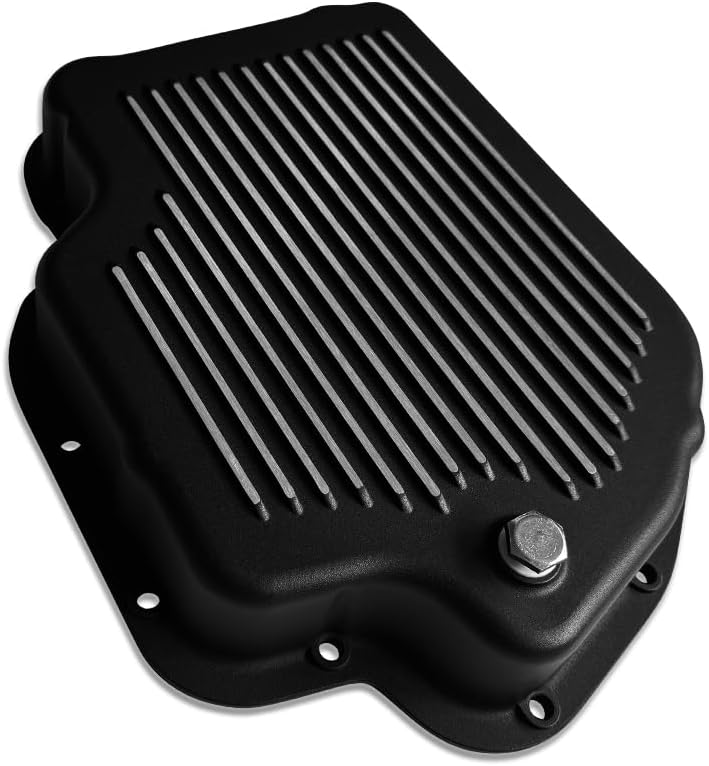 Aluminum Black Finned Transmission Oil Pan with Hardware Fits GM Chevy TH400 Turbo 400