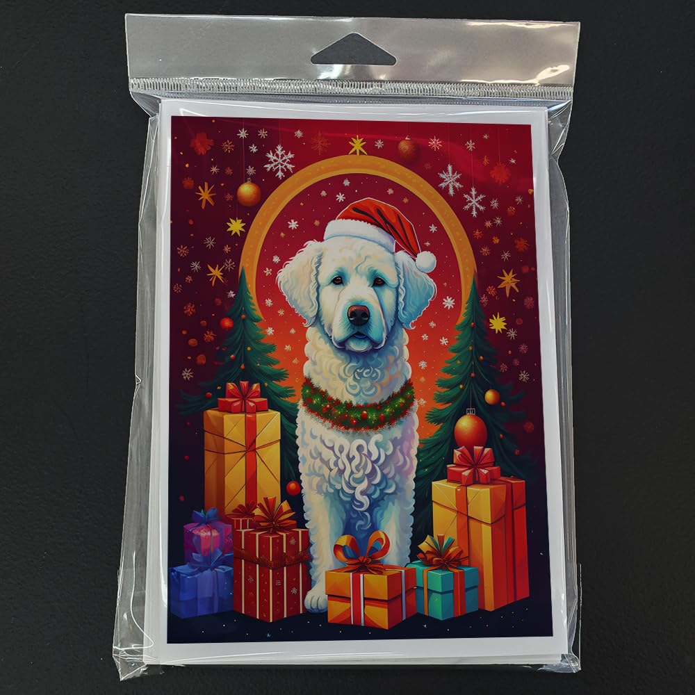 Caroline's Treasures Kuvasz DAC3116GCA7P Weihnachtskarten mit Umschlägen, blanko, A7, Größe 12,7 x 17,8 cm, 8 Stück