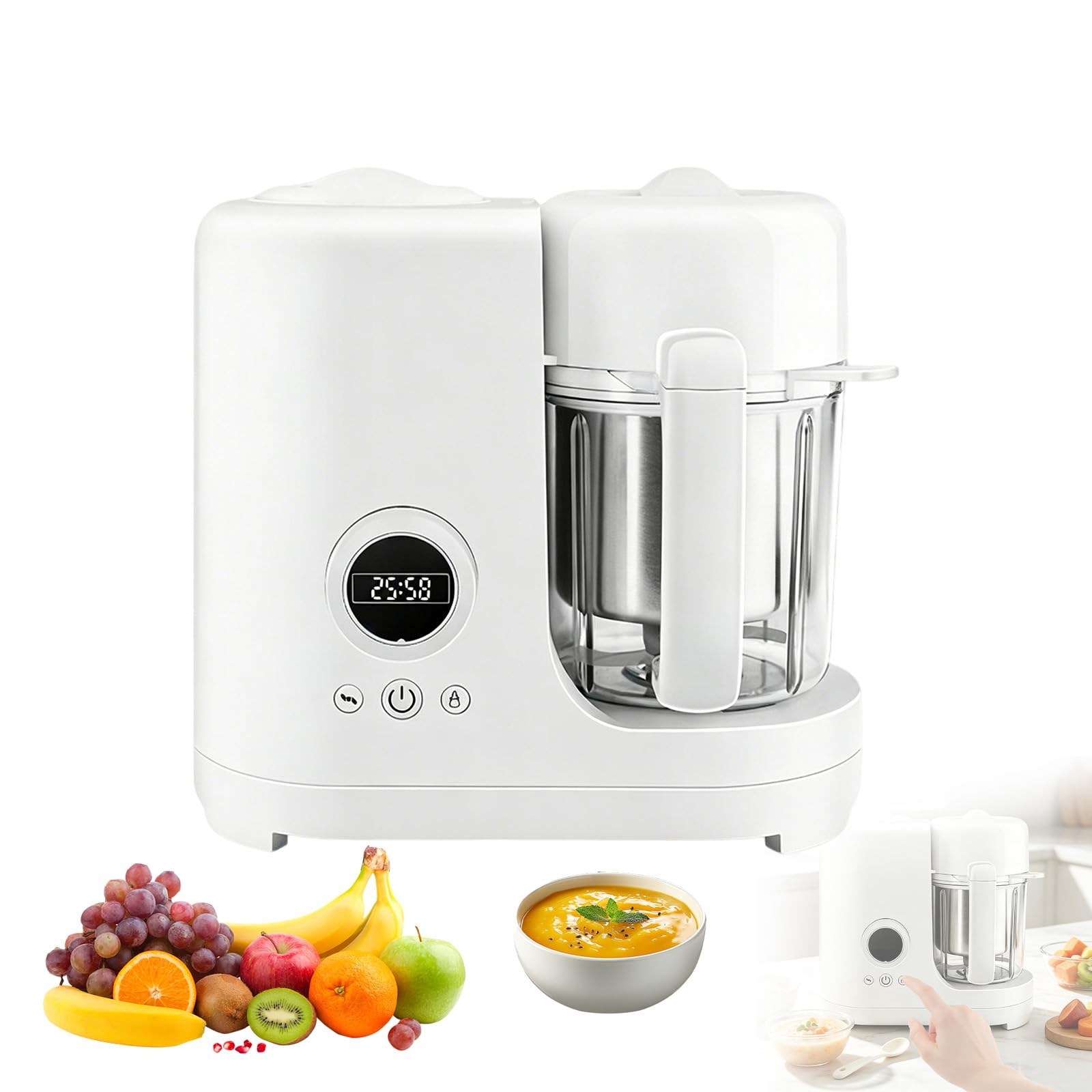 Küchenmaschine für Babys, 300 ml, 300 W, Mixer für Babys, Dampfgaren (B)