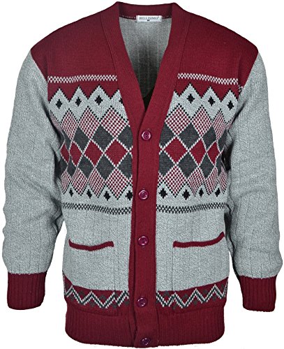 Bellisimo - Cardigan - Uomo Red-Grey Large