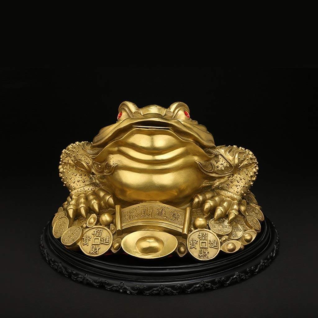 Zunate Gold Cina, Feng Shui, ricchezza e fortuna, decorazione per casa, ufficio, rana, moneta, buon di felicità (imitazione rame